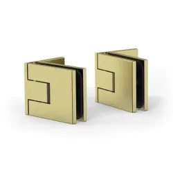 Paire de charnières de porte de douche laiton brossé 