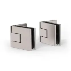 Paire de charnières de porte de douche inox brossé mat 