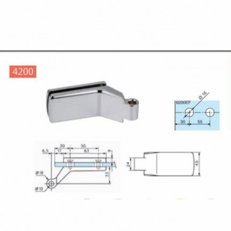 Paumelle chromé brillant pour feuillure 35 à 40mm