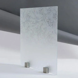 Verre Dépoli Acide - Motif Mimosa 