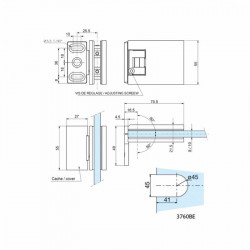 Charnière réglable mur-verre pour paroi de douche 