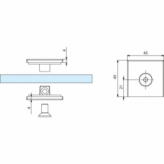 Pièce de fixation pour volumes fixe de douches