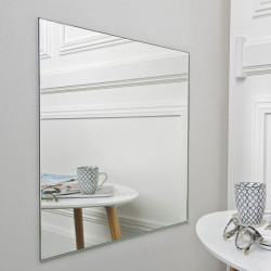Miroir argenté clair filmé, carré 500x500mm 