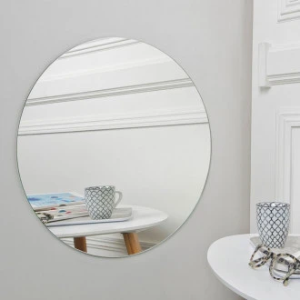 Miroir Argenté clair rond...