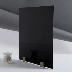 Verre trempé laqué noir pour crédence 