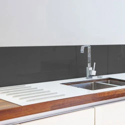 Verre Trempé laqué Anthracite pour crédence 