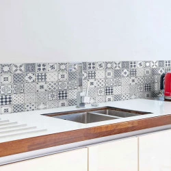 Verre trempé imprimé CARREAUX DE CIMENT 