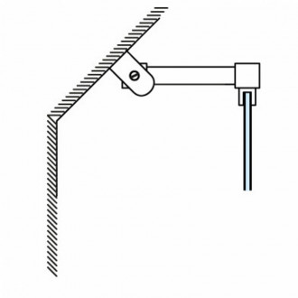 Barre raidisseur carrée articulée mur-verre