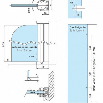 Profil articulé pour pare douche et pare baignoire en verre