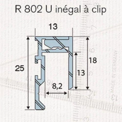 Profil à clipser pour miroirs muraux finition chromé 