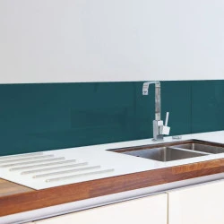 Verre trempé laqué vert pétrol 