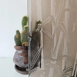 Verre imprimé bamboo bronze 