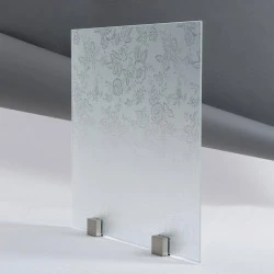 Verre Trempé Dépoli Acide - Motif Rosa 