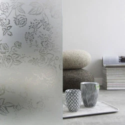 Verre Trempé Dépoli Acide - Motif Rosa 