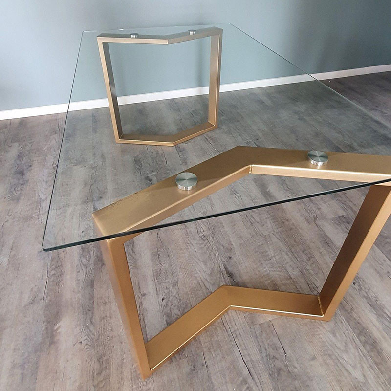 Plateau en verre trempé clair, extra clair, dépoli de 10 et 12mm