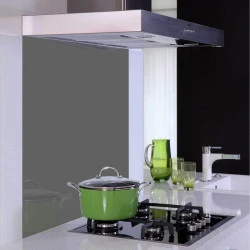 Verre Trempé laqué Anthracite pour fond de hotte 
