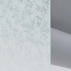 Verre Trempé Dépoli Acide - Motif Olivier 