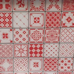 Verre trempé imprimé CARREAUX DE CIMENT pour fond de hotte 