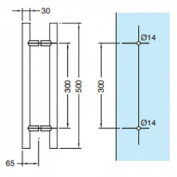 Poignée de porte dite bâton de maréchal 